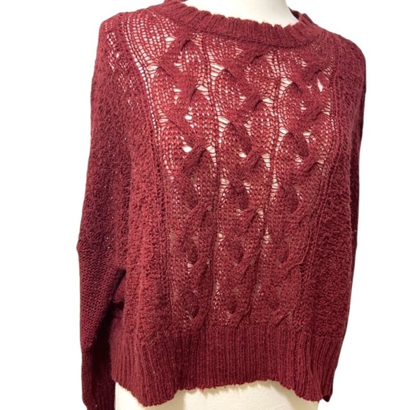 Wooden Ships Mohair Wool Blend Drop Shoulder L/S Boxy Slouchy Open Knit Sweate - Picture 7 of 9